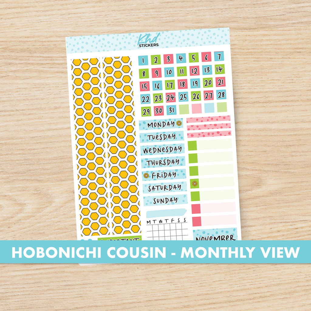 the hobonich cousin - month - by - month planner stickers