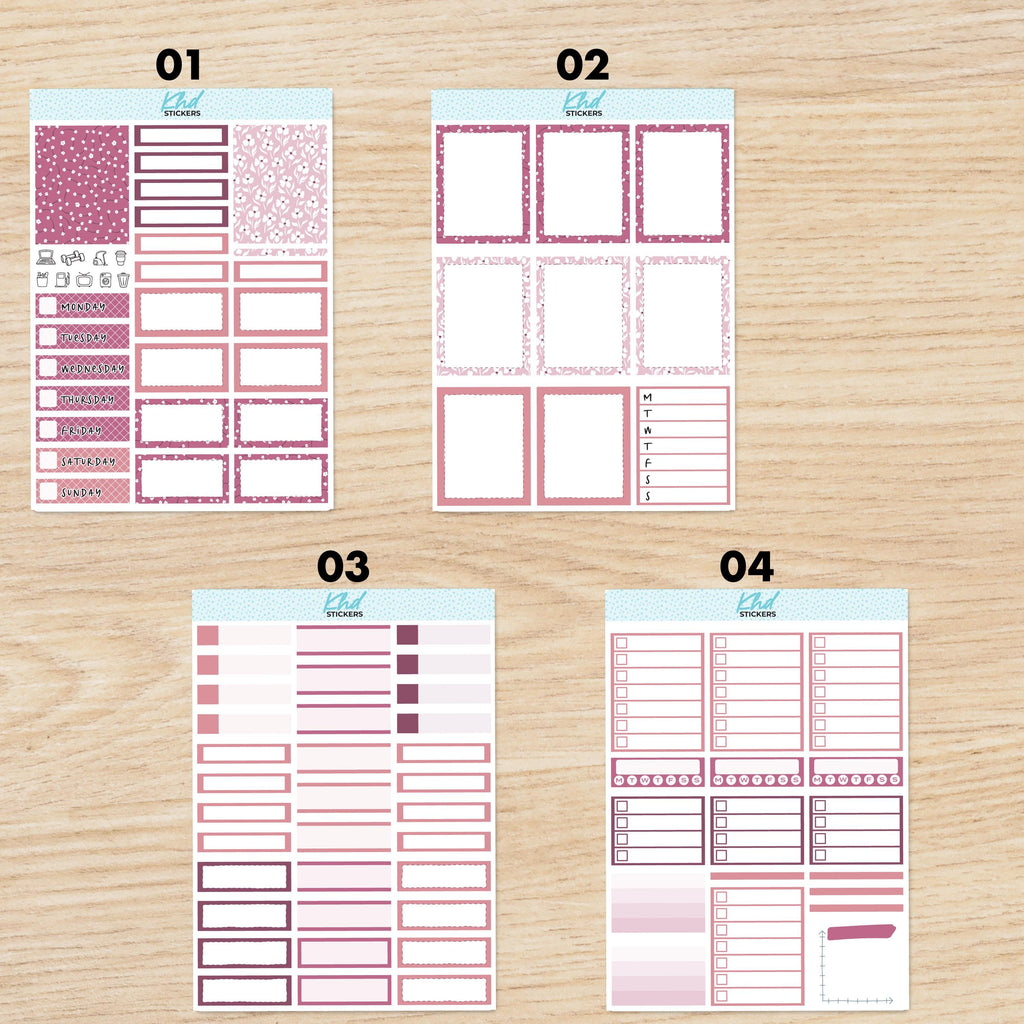 Vertical Floral Planner Sticker Set