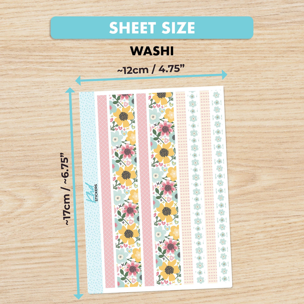 Pretty floral Sticker kit to fit Hobonichi Cousin (A5) planner