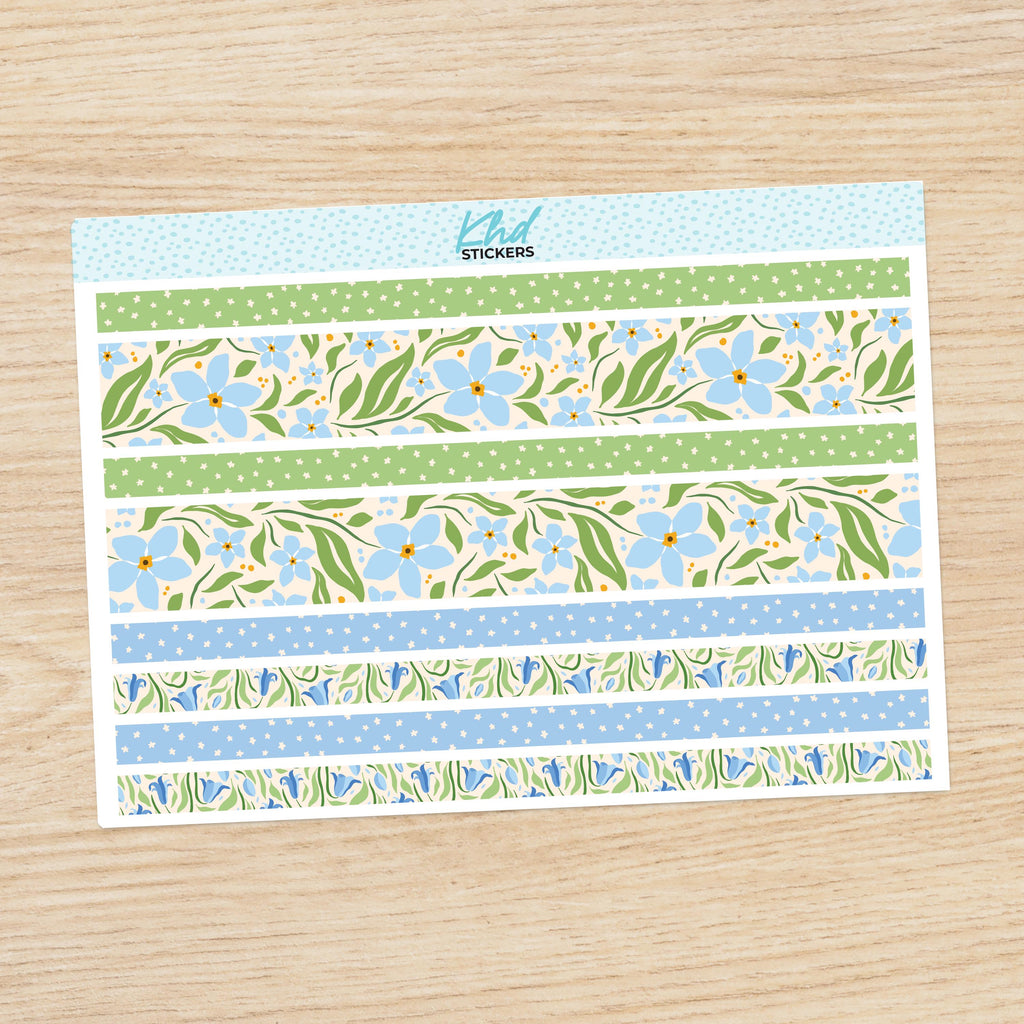 Blue & Green Decorative Washi Strip Stickers