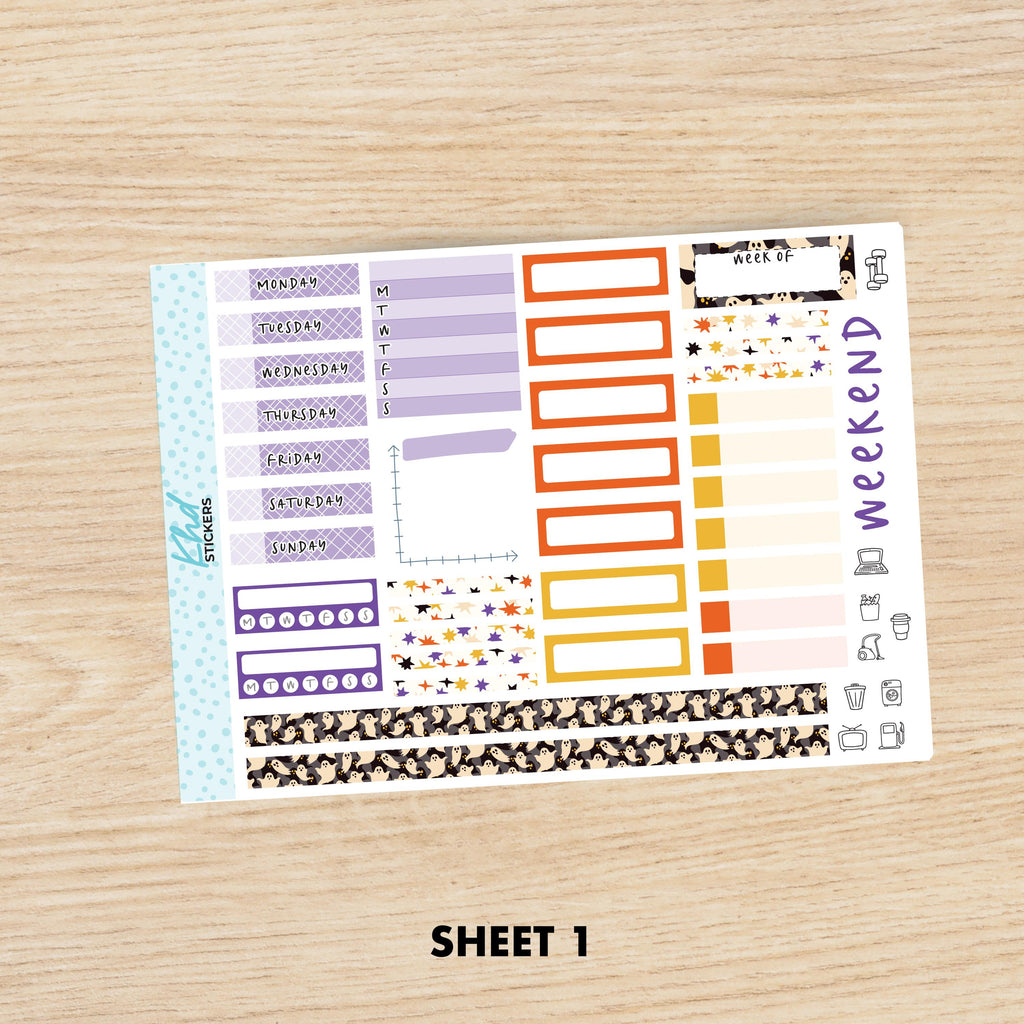 Halloween Sticker kit to fit Hobonichi Cousin (A5) planner