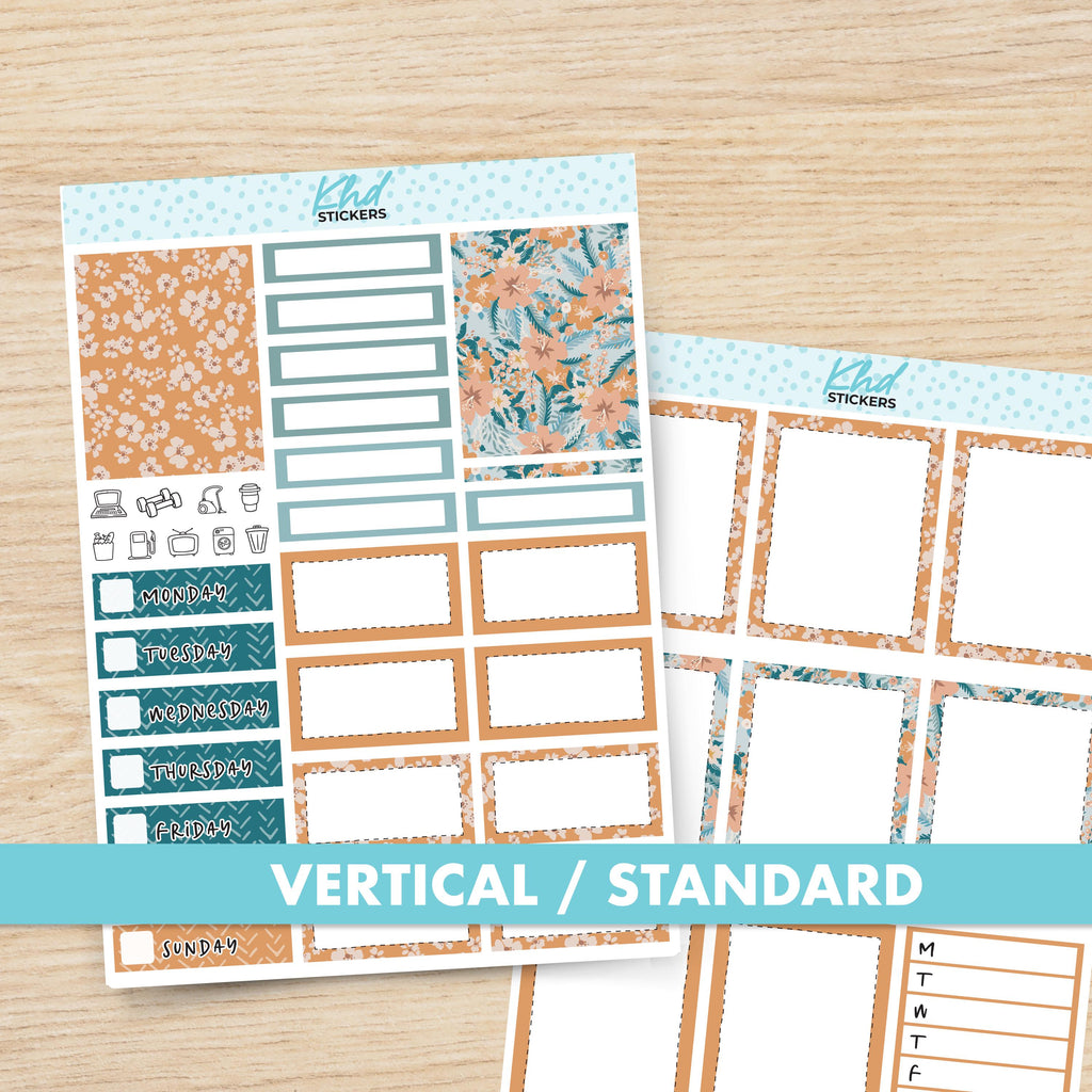 Wild Floral Vertical Floral Planner Sticker Set