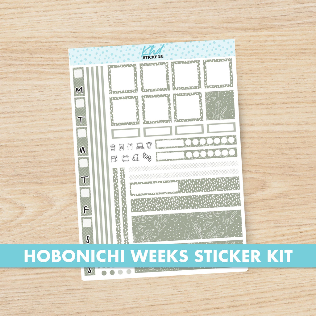 Relaxed Sunday sticker kit to fit Hobonichi Weeks, Set 47020