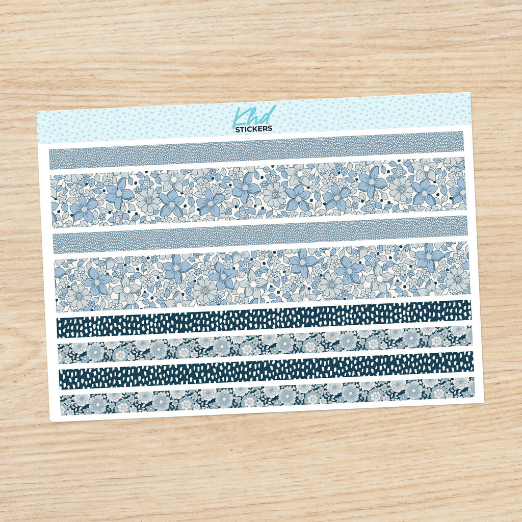 Boho Flower Decorative Washi Strip Stickers, to fit most planners, dot journals, and notebooks. Set 47022