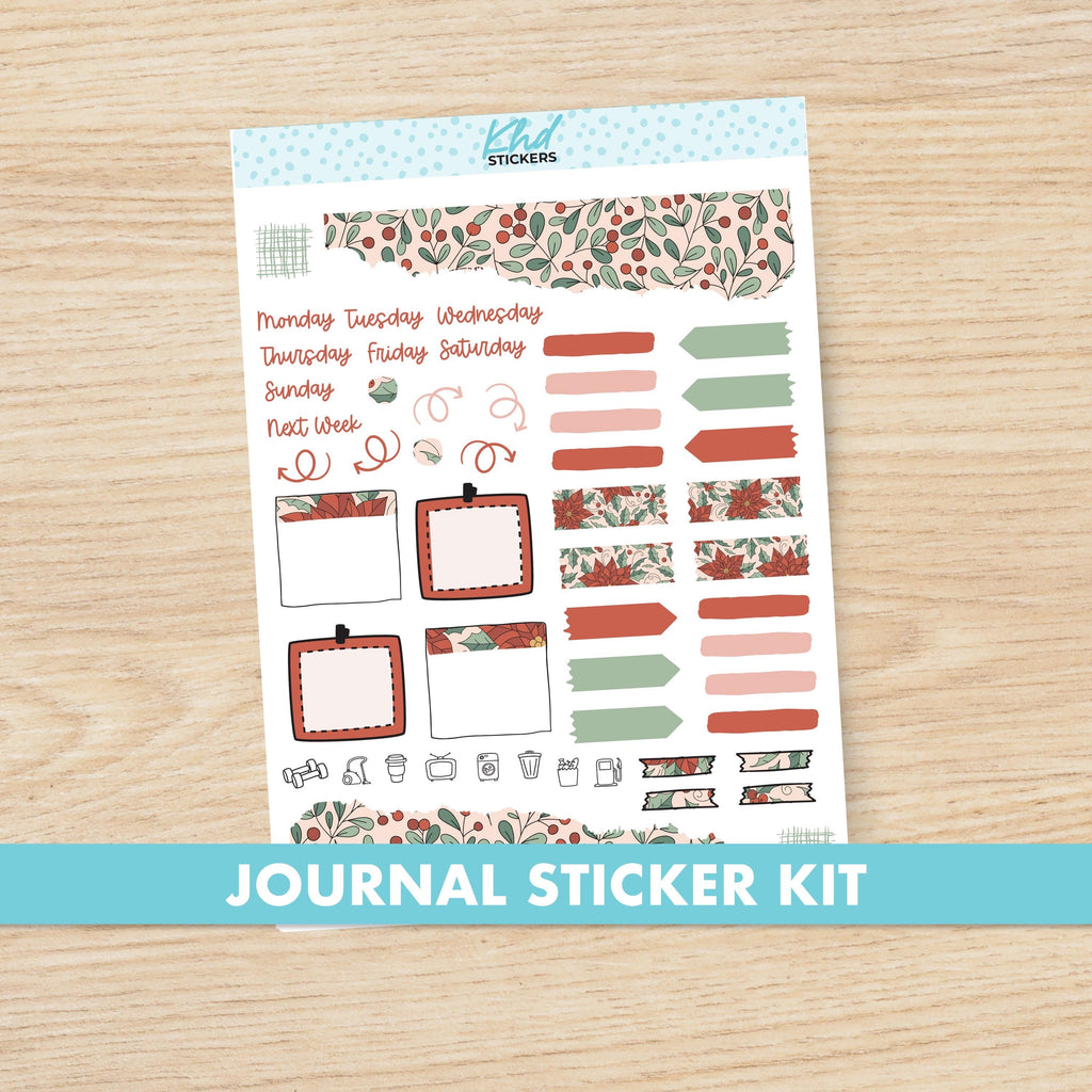 Christmas Love Journal Weekly Sticker Kit, to fit most planners, dot journals, and notebooks. Set 47025