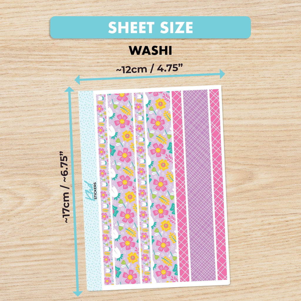 a sheet of washi tape with flowers on it