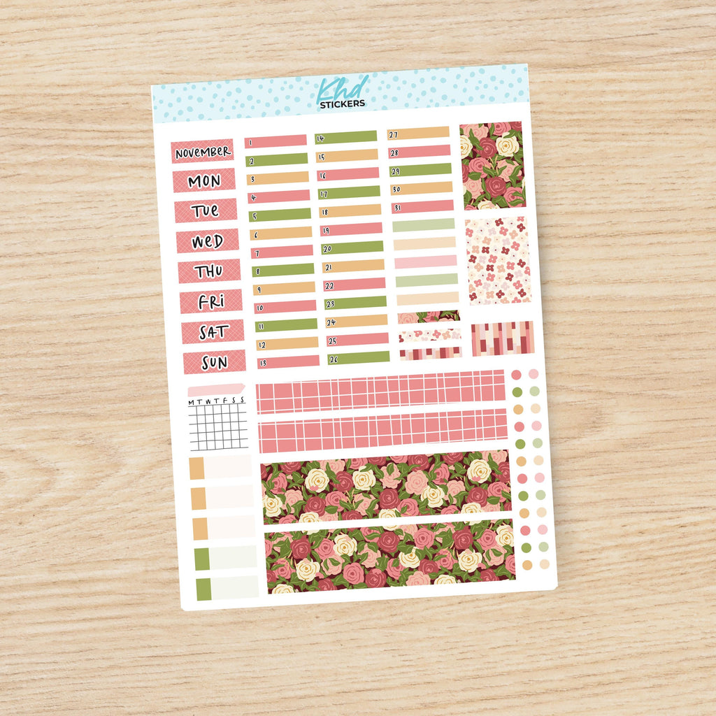 Country Meadow Hobonichi Weeks Monthly View Planner Sticker Kit