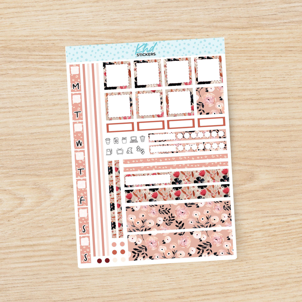 Pretty Floral sticker kit to fit Hobonichi Weeks