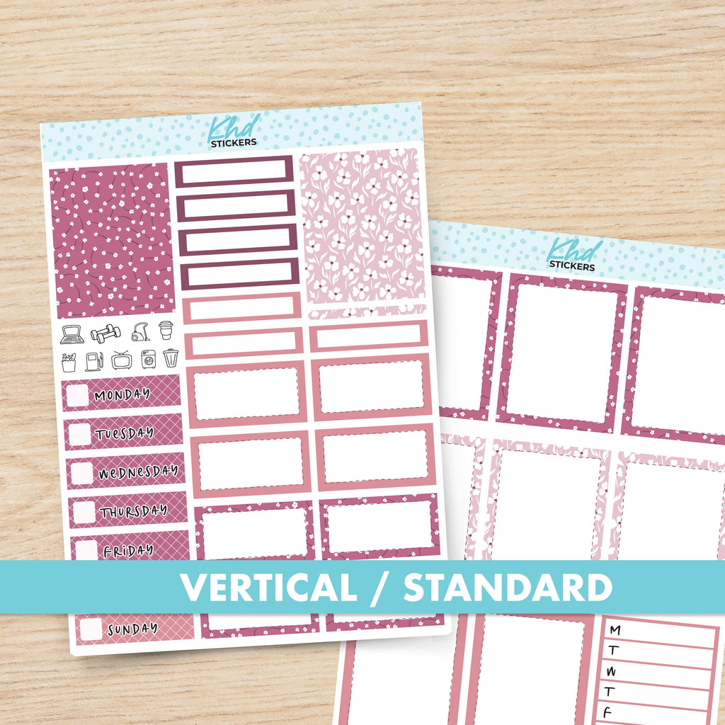 Vertical Floral Planner Sticker Set