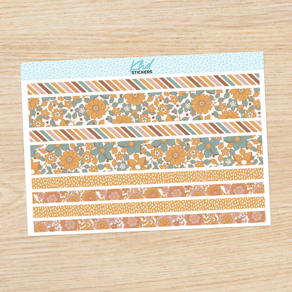 Vintage Floral Decorative Washi Strip Stickers