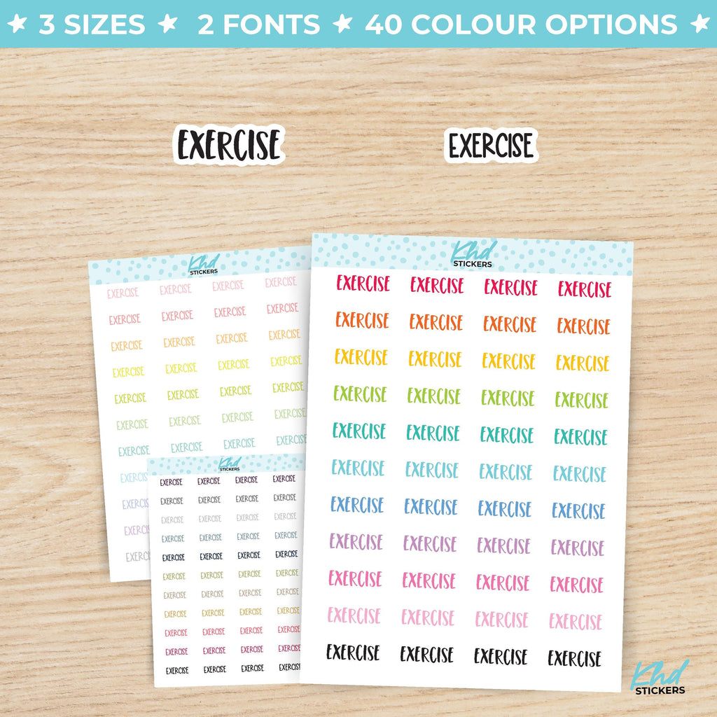 Exercise Planner Stickers