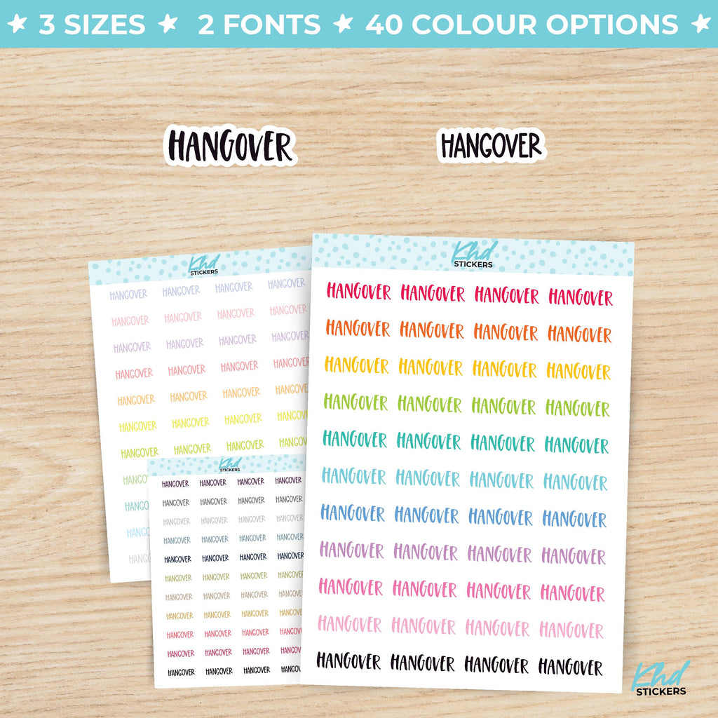 Hangover Planner Stickers