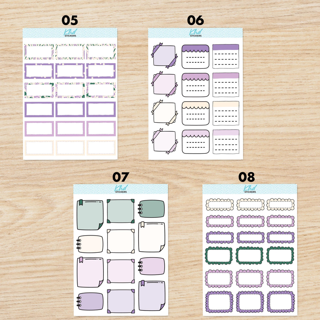 Pretty Purple Floral Vertical Floral Planner Sticker Set