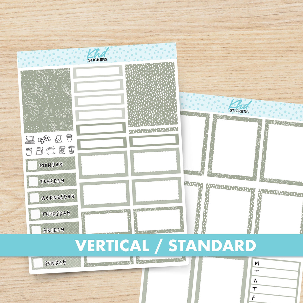 Relaxed Sunday Vertical Planner Sticker Set, Set 47020