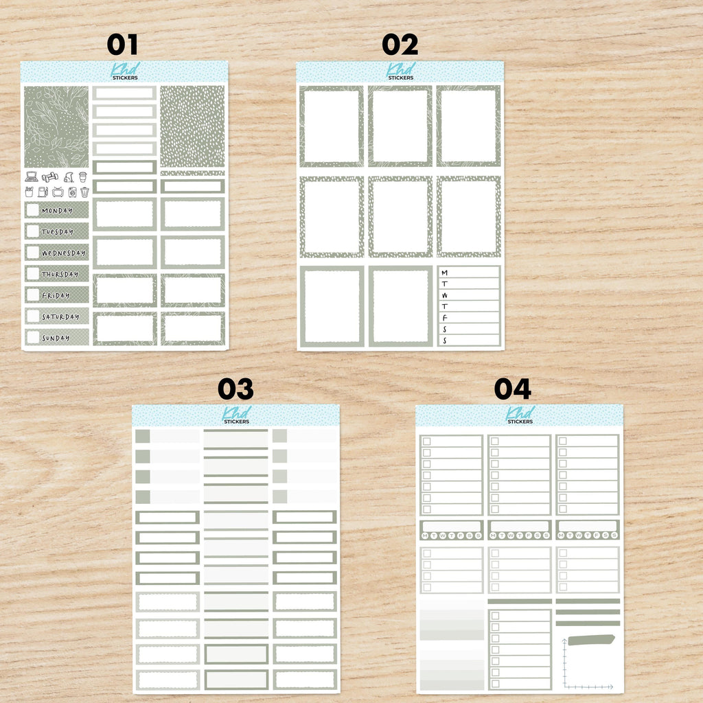 Relaxed Sunday Vertical Planner Sticker Set, Set 47020