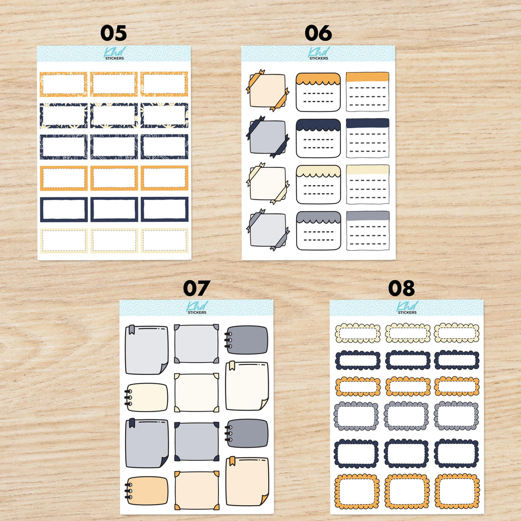 Navy Bloom Vertical Planner Sticker Set, Set 47021