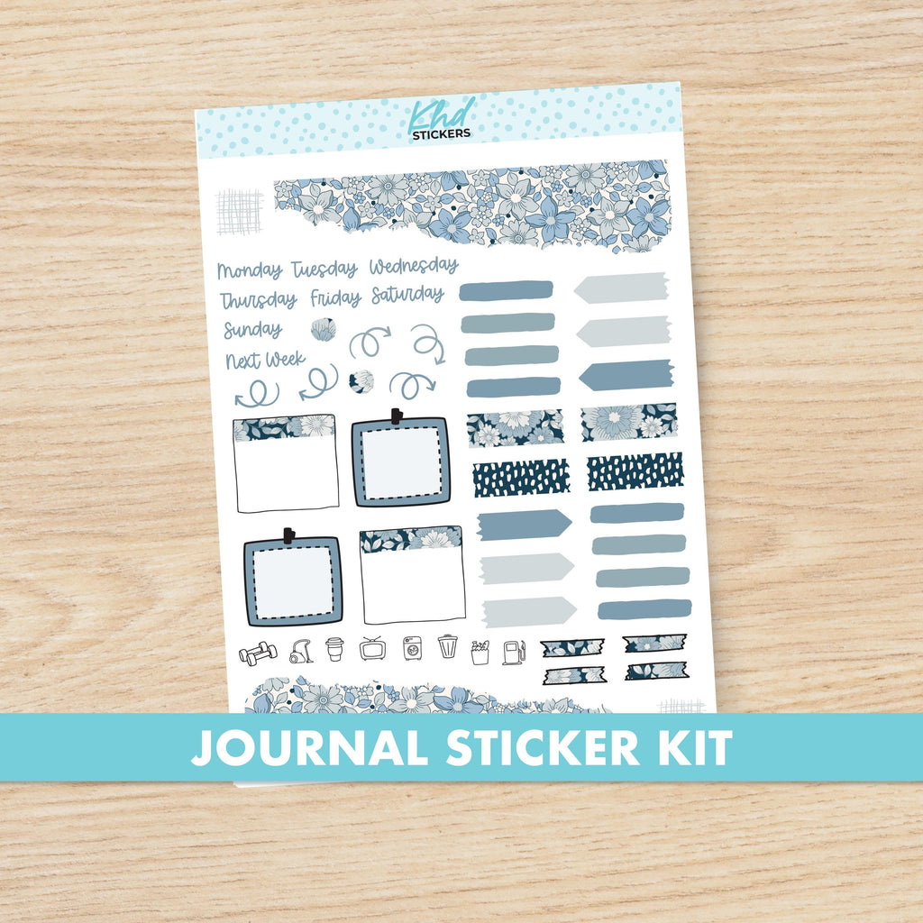 Boho Flower Journal Weekly Sticker Kit, to fit most planners, dot journals, and notebooks. Set 47022