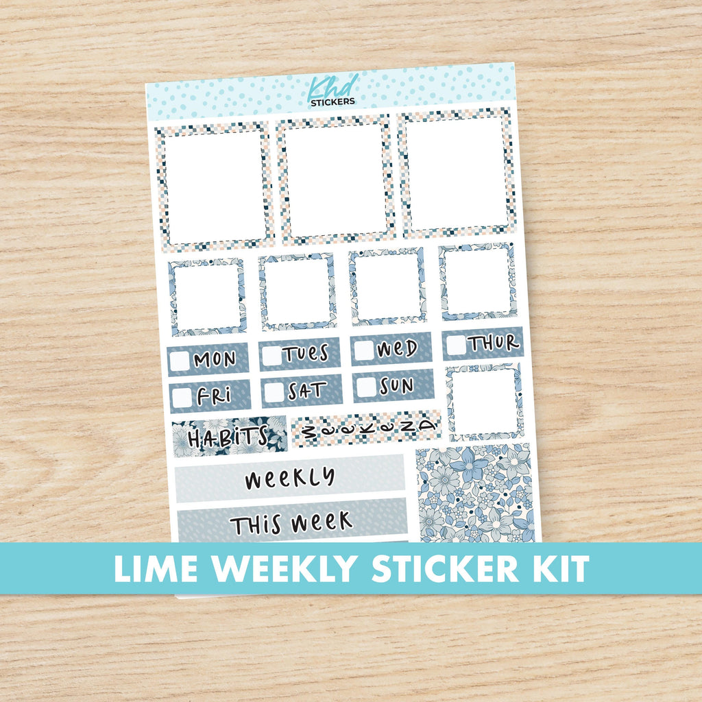 Boho Flower Lime Weekly Planner Sticker Kit, Set 47022