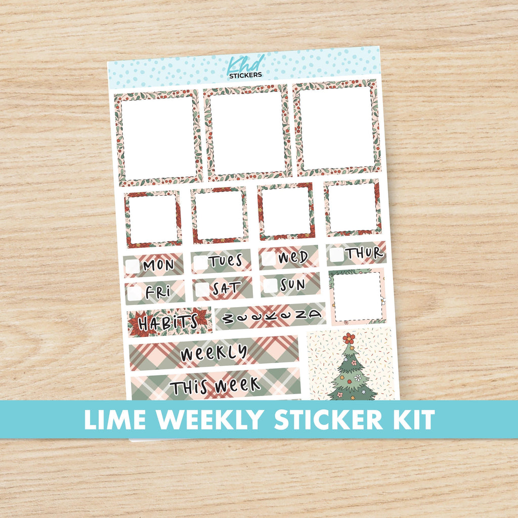 Christmas Love Lime Weekly Planner Sticker Kit, Set 47025