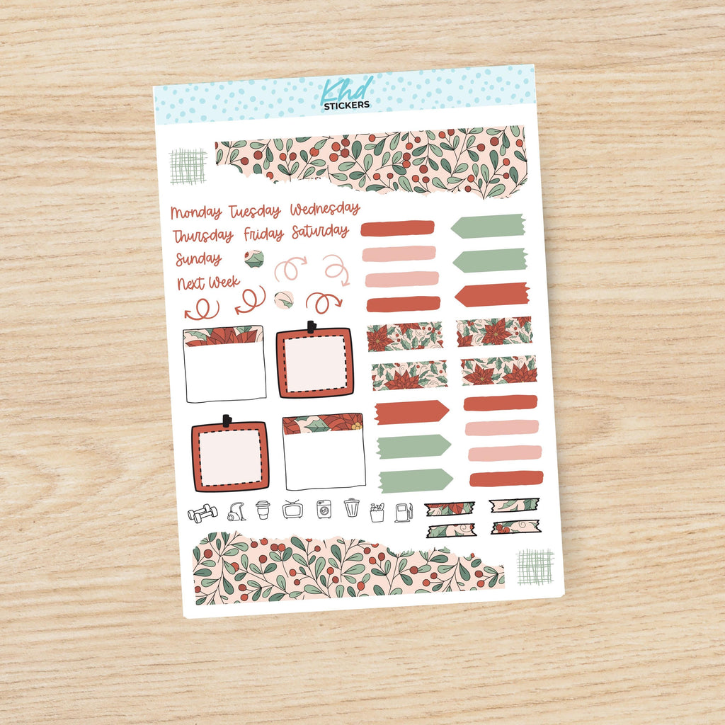 Christmas Love Journal Weekly Sticker Kit, to fit most planners, dot journals, and notebooks. Set 47025