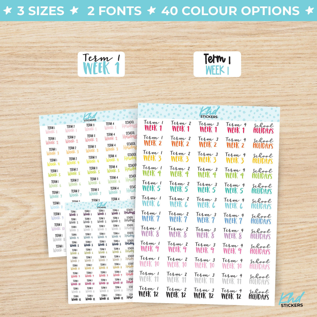 School Term Planner Stickers Small