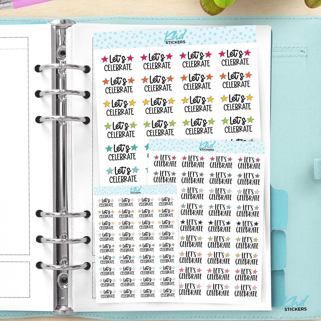 Let's Celebrate Script Planner Stickers