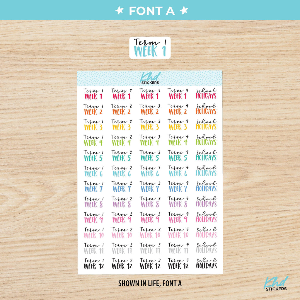 School Term Planner Stickers