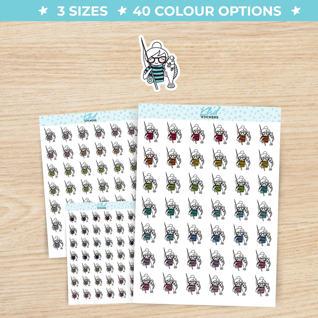 Planner Girl Leona Fishing Planner Stickers Small