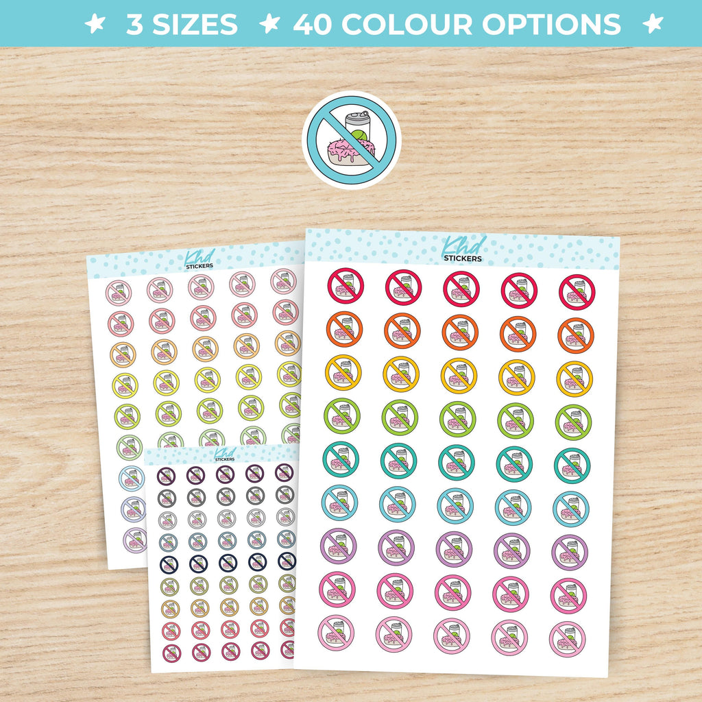 No Junk Food Planner Stickers Small