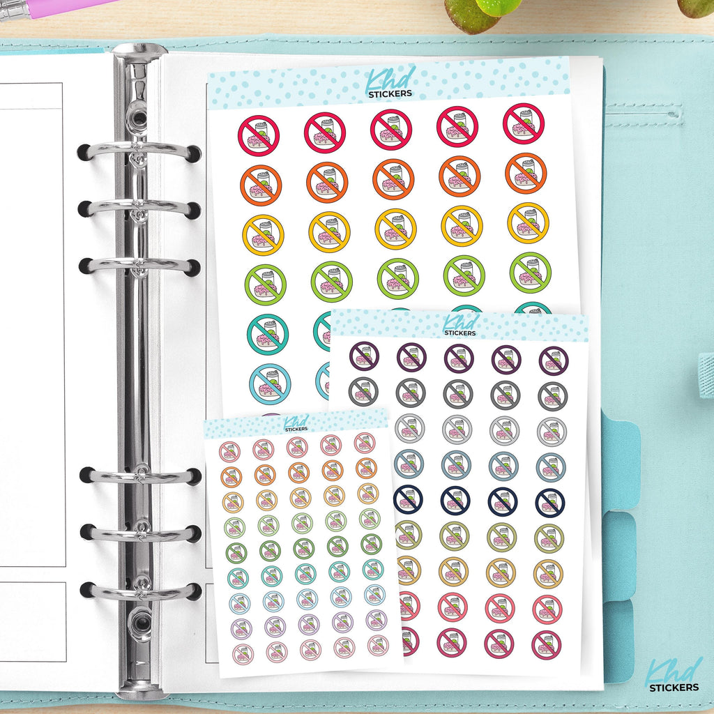 No Junk Food Planner Stickers