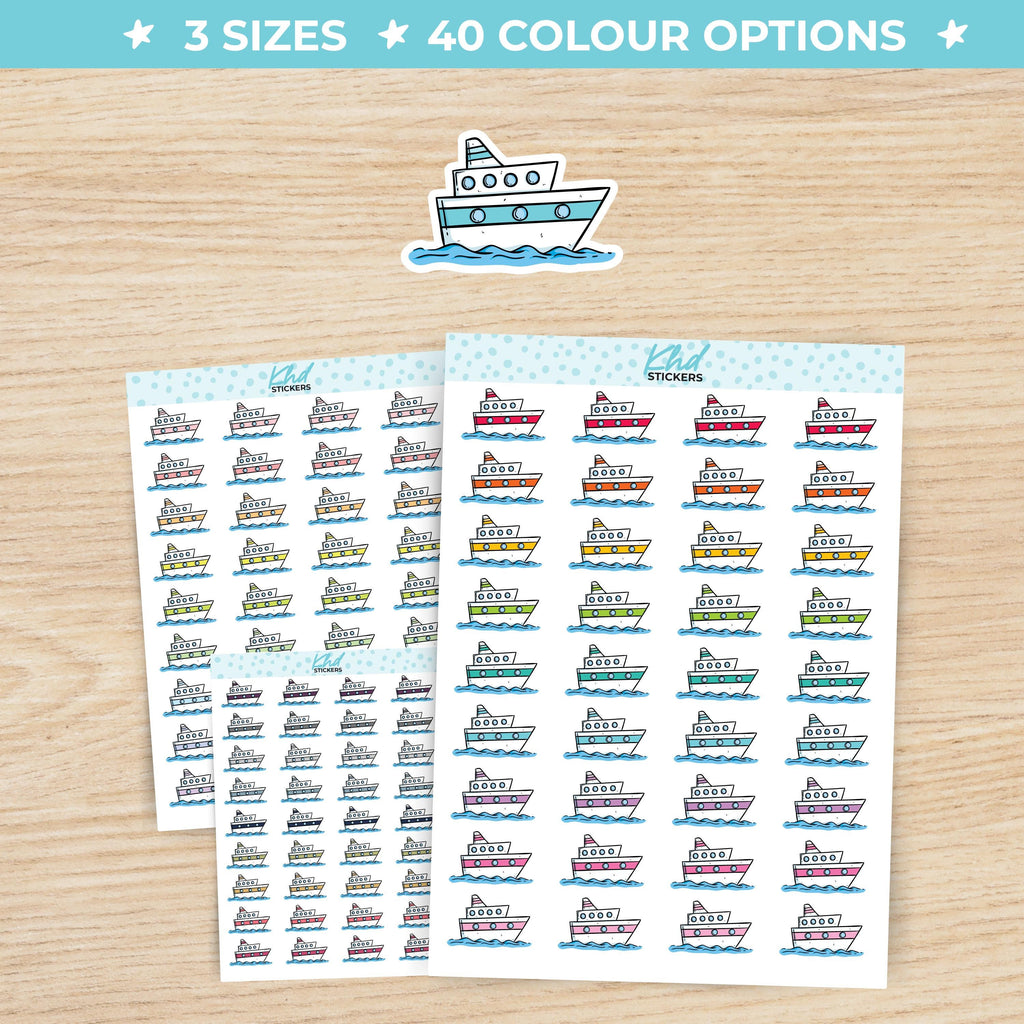 Cruise Ship Icon Stickers Small