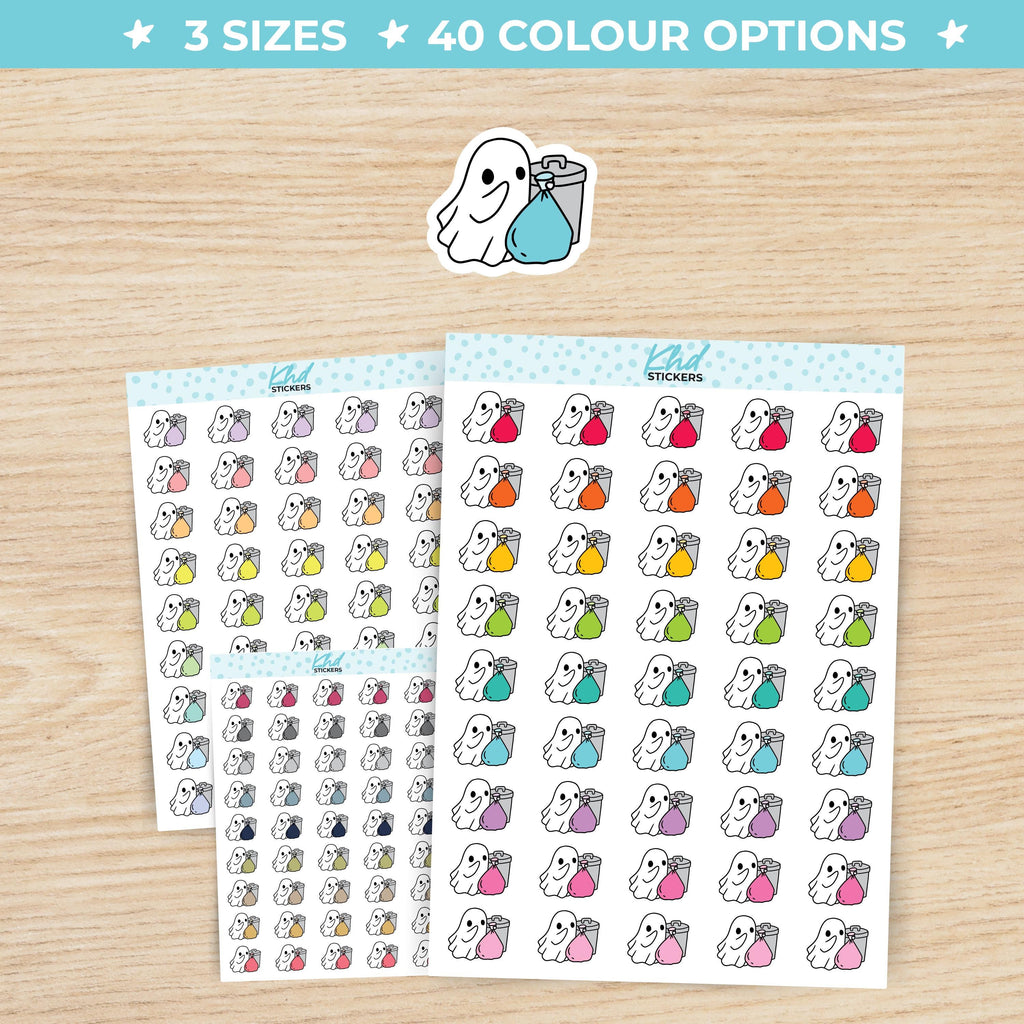 Ghost Bin Out Reminders Planner Stickers Small / LIFE