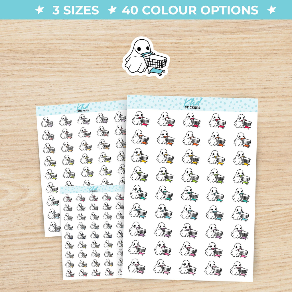 Ghost Shopping Time Planner Stickers Small / LIFE