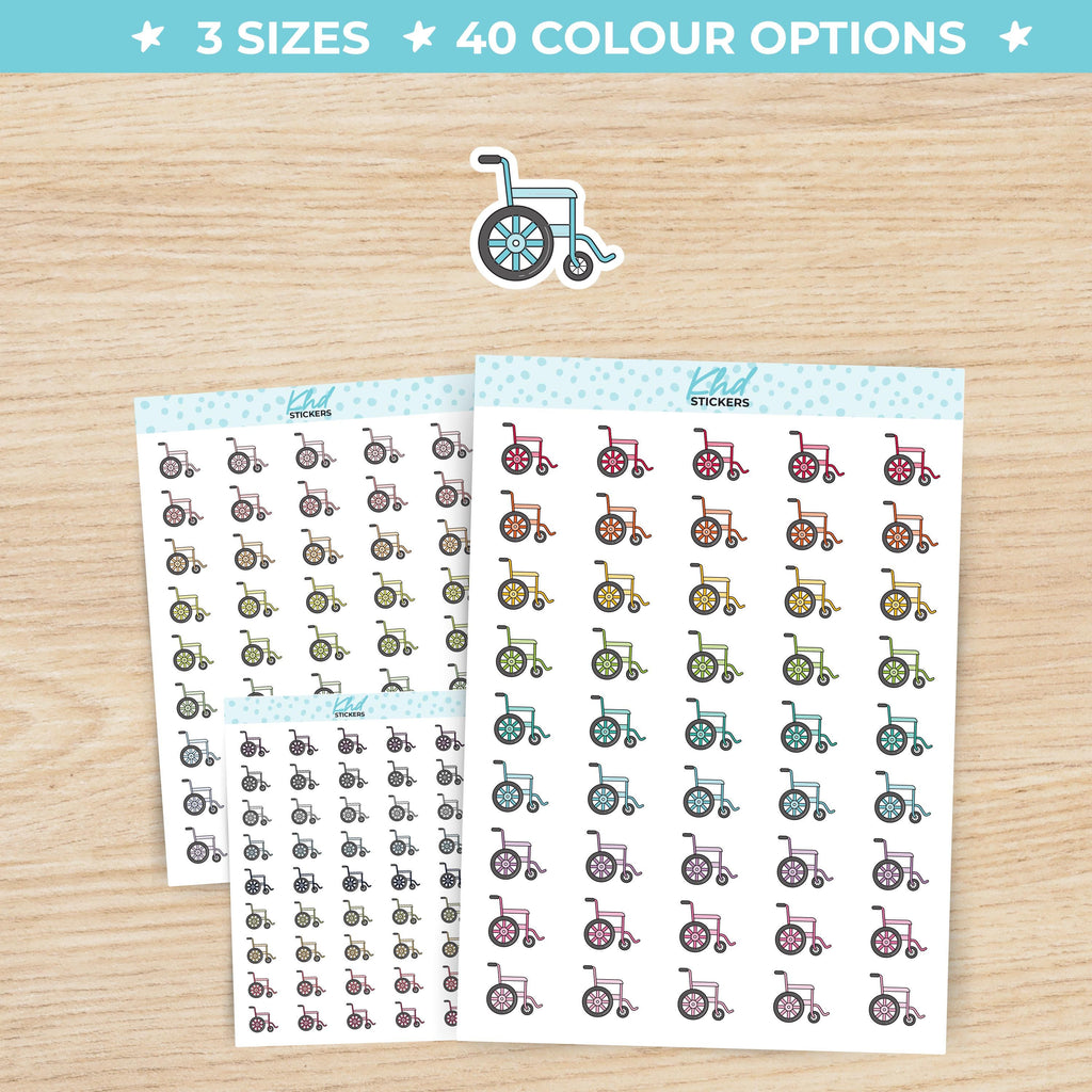 Wheelchair Icons Stickers Small