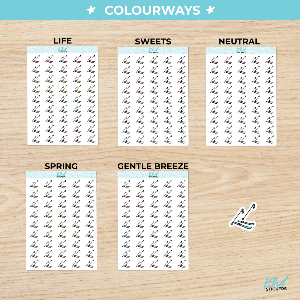 Skiing Planner Stickers