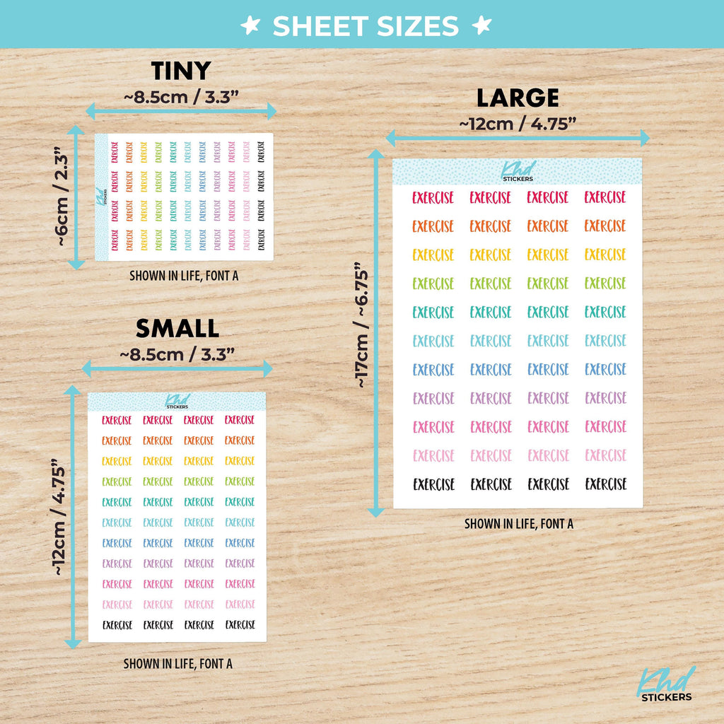 Exercise Planner Stickers