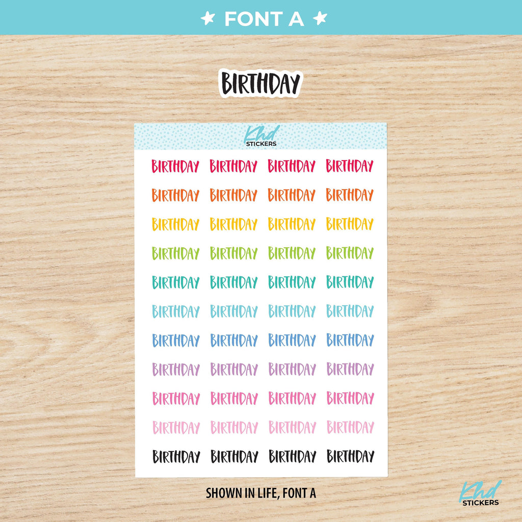 Birthday Planner Stickers