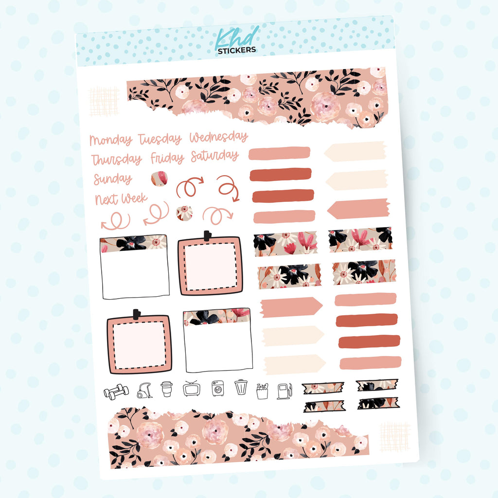 Floral Journal Weekly Sticker Kit