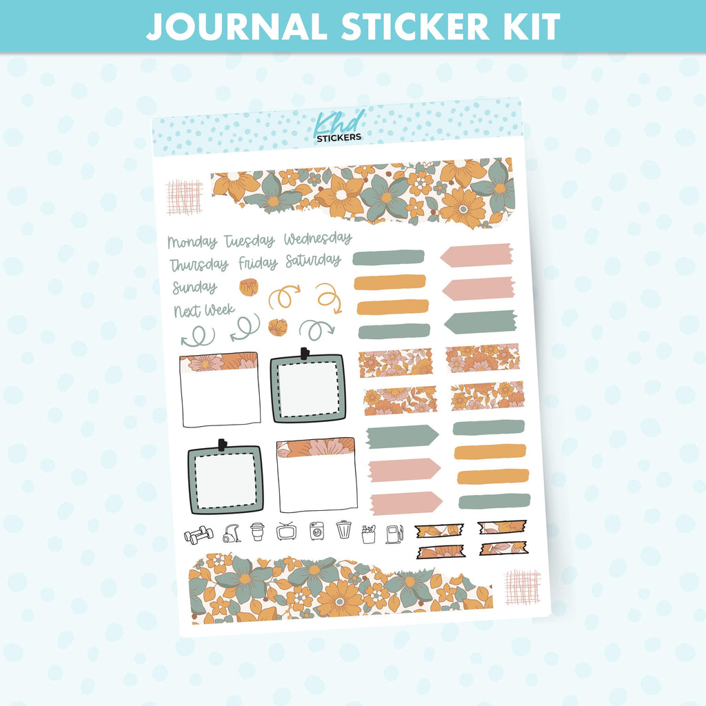 Vintage Floral Journal Weekly Sticker Kit