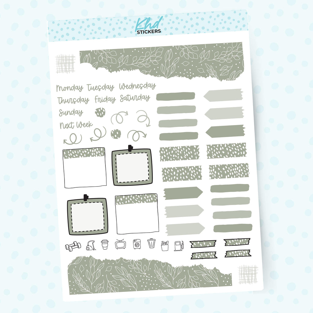 Relaxed Sunday Journal Weekly Sticker Kit