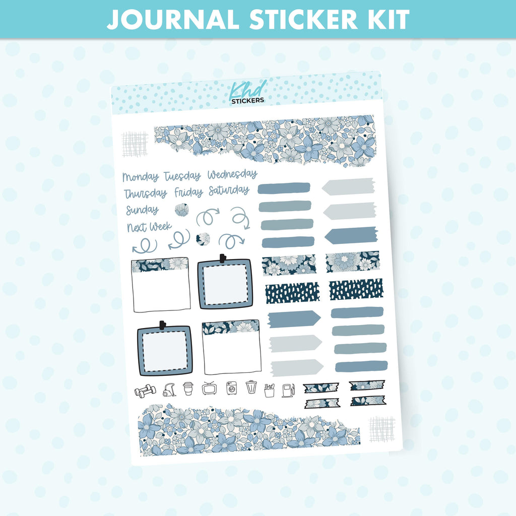 Boho Flower Journal Weekly Sticker Kit