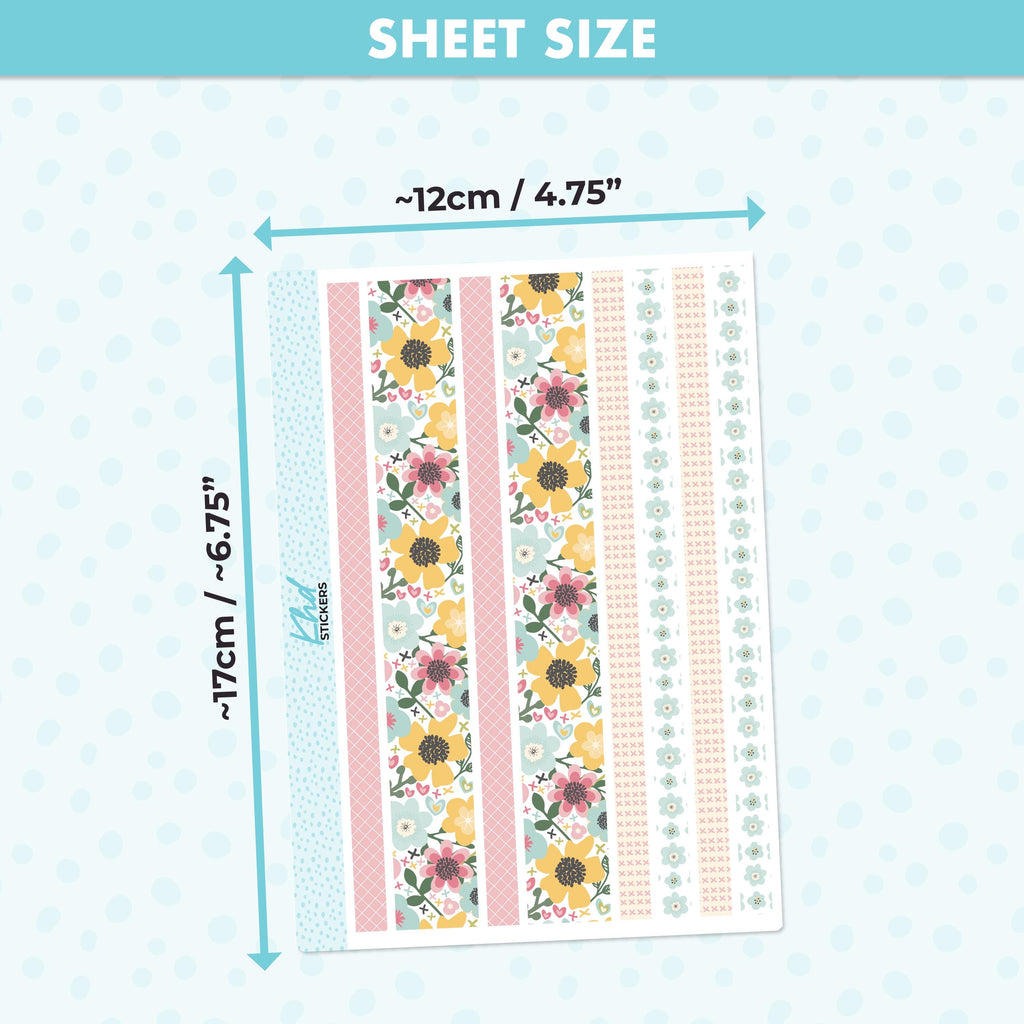 Pretty Floral Lime Weekly Planner Sticker Kit