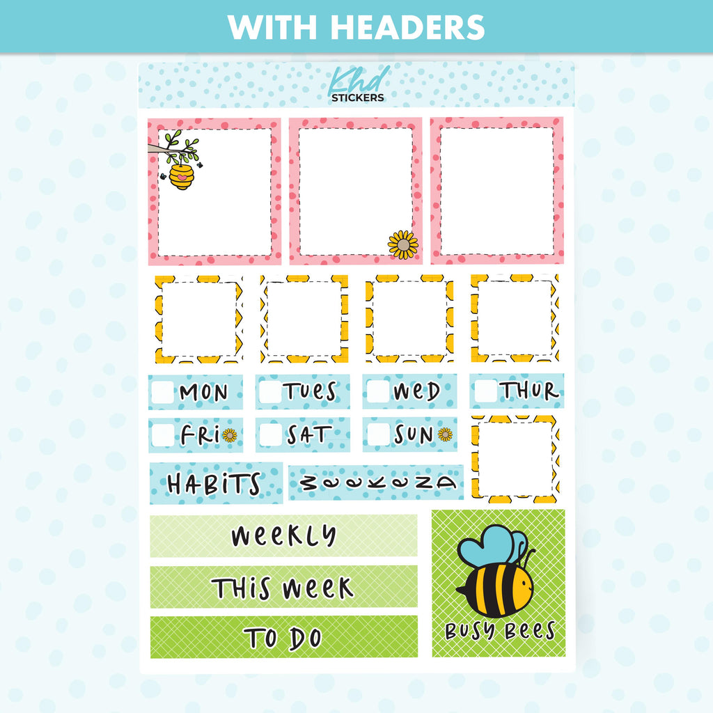 Busy Bee stickers Lime Weekly Planner Sticker Kit