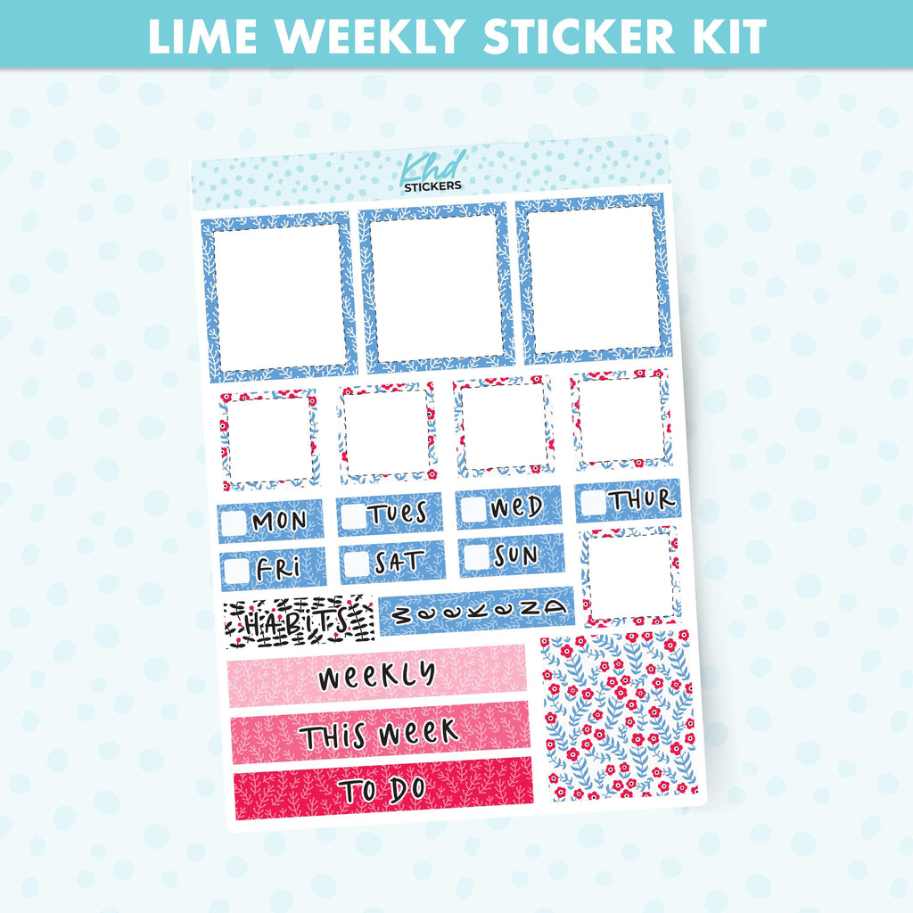 Up North Lime Weekly Planner Sticker Kit