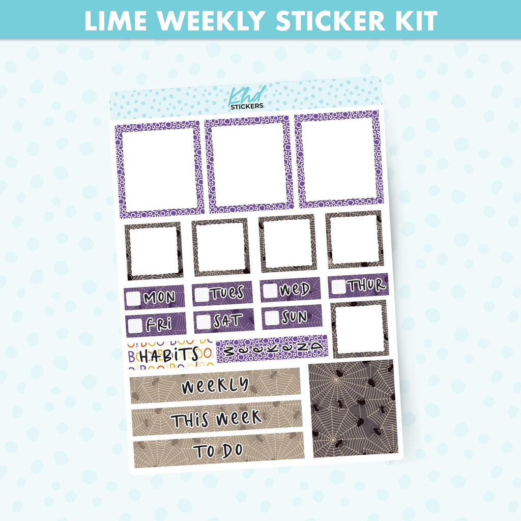 Halloween stickers Lime Weekly Planner Sticker Kit