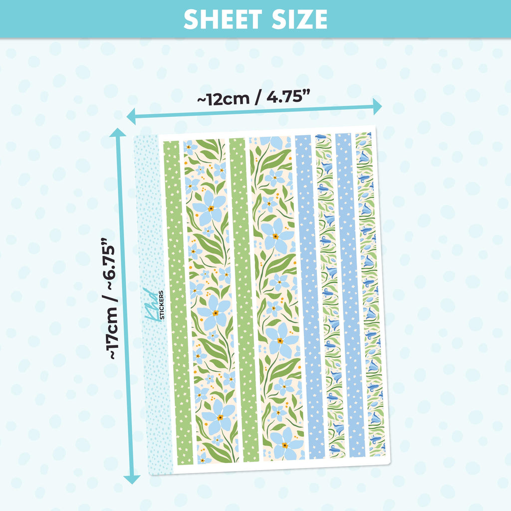 Blue & Green Decorative Washi Strip Stickers