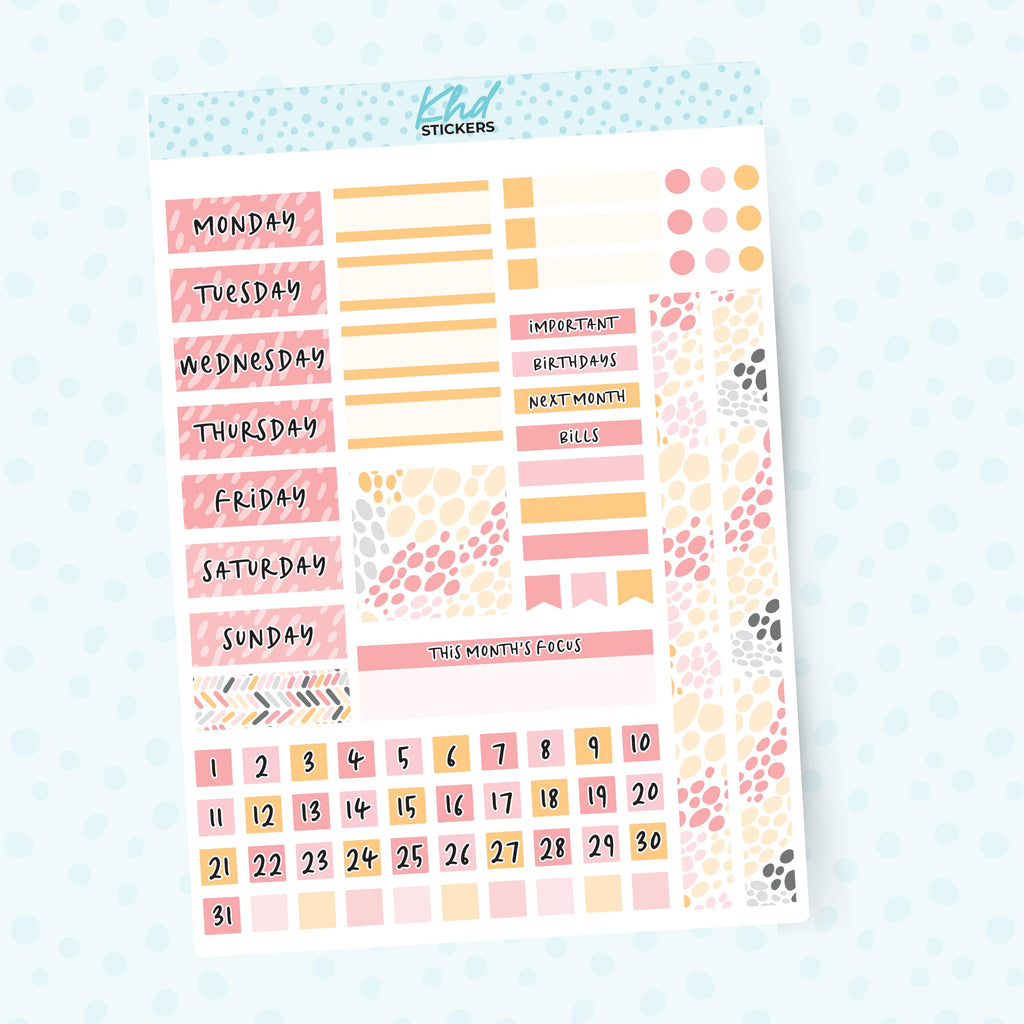 Pretty Spots Lime Weekly Monthly View Planner Sticker Kit, Set 47027