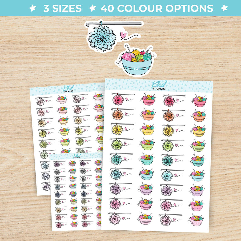 Crochet Planner Stickers Small