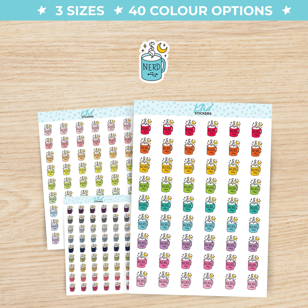 Nerd Coffee Mug Planner Stickers Small