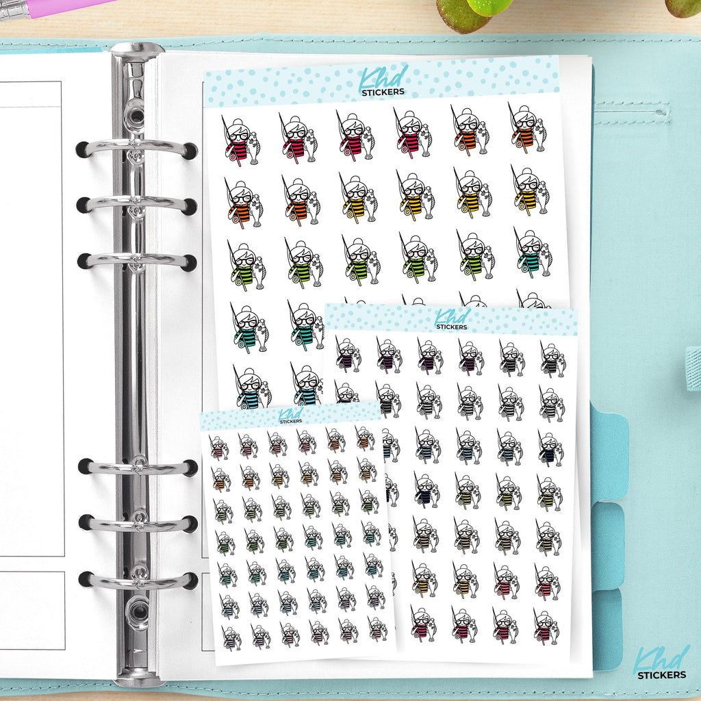 Planner Girl Leona Fishing Planner Stickers